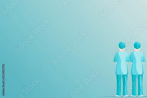Two surgeons standing back to back contemplating medical decision