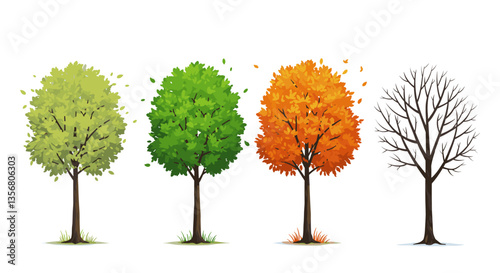 Spring, Summer, Fall, and Winter Trees