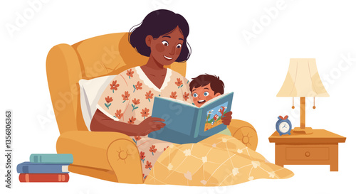 Mother Reading a Bedtime Story