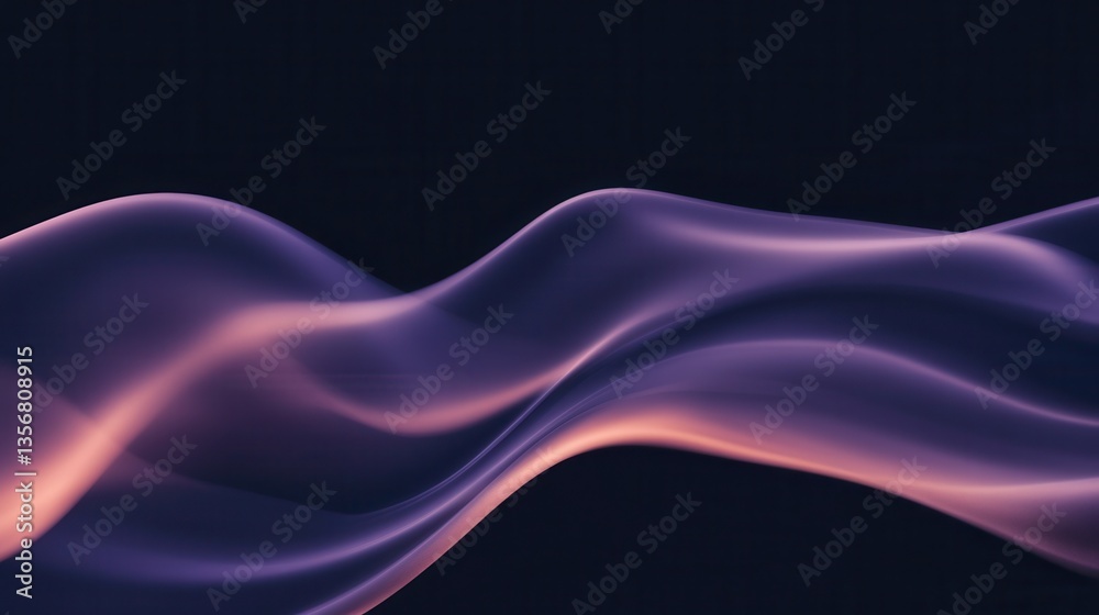 Obraz premium Abstract Purple Pink Smoke Wave on Dark Background