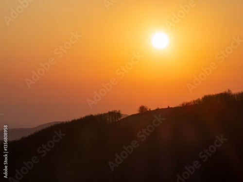 Morning rising sun in Spring