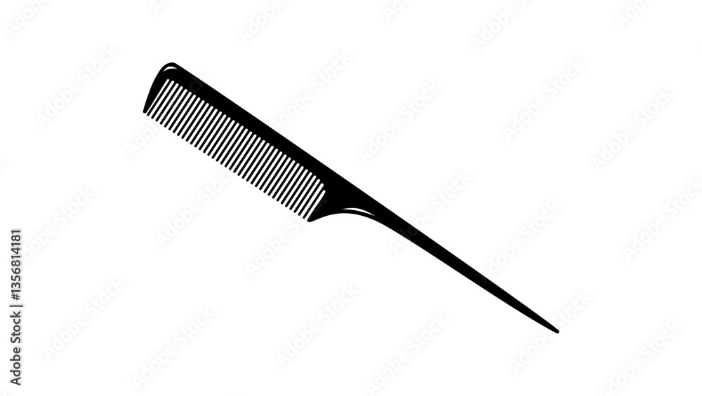Styling Comb , black isolated silhouette Styling Comb , black isolated silhouette