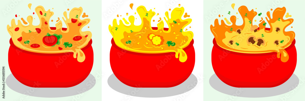 a collection of appetizing cream soups a collection of appetizing cream soups