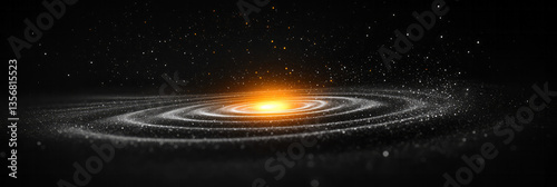 A minimalist cosmos of ungraspable forms, glowing momentarily before returning to silence,