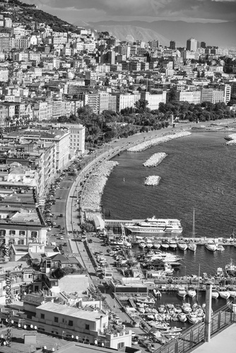 Obraz na płótnie Aerial view of Naples seafront from Posillipo with stunning coastal scenery and cityscape w salonie
