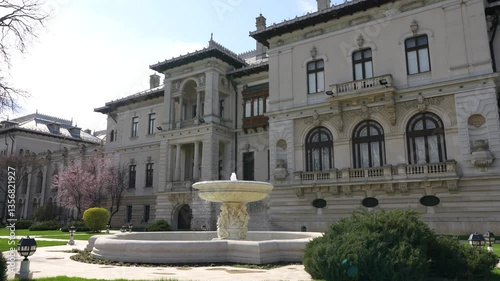 Palace Cotroceni, fountain in the park.