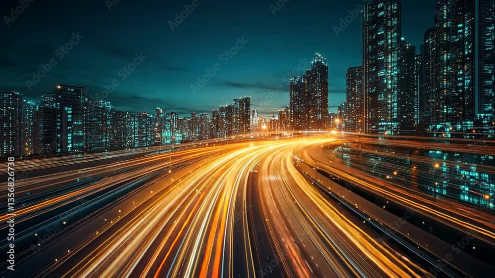Night City Highway: A Symphony of Lights and Speed Night City Highway: A Symphony of Lights and Speed