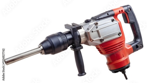 Isolated electric demolition jack hammer against white background ready for construction