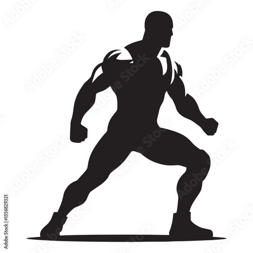Unstoppable Wrestler silhouette, lifting an opponent for a slam - Wrestler illustration - Minimalist Wrestler vector - Sheer power

