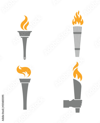 Set fire torch icons