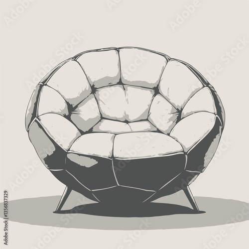 image of an office chair in a football style, vector, graphic
