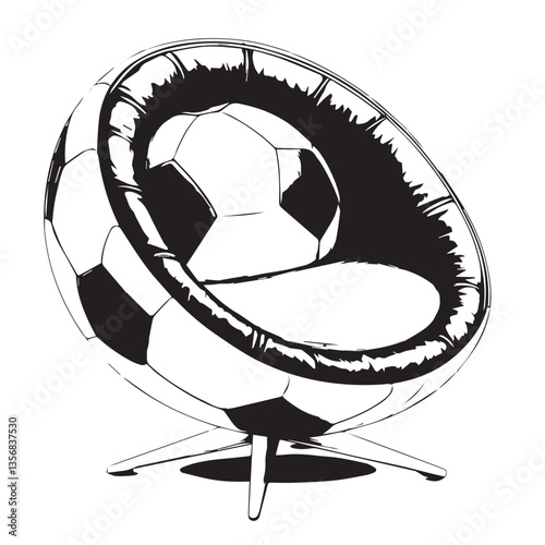 image of an office chair in a football style, vector, graphic
