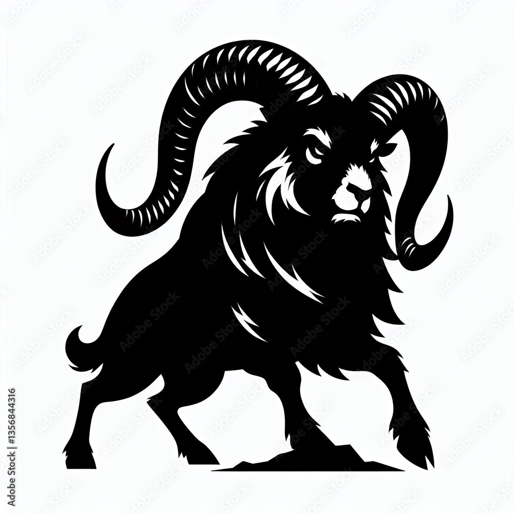 Fototapeta premium vector illustration Sheep silhouette