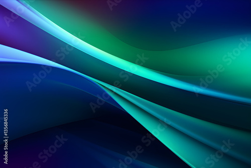 Abstract fluid holographic iridescent purple curved wave in dark background 3d render. Gradient design element for backgrounds, wallpapers, posters and covers.

