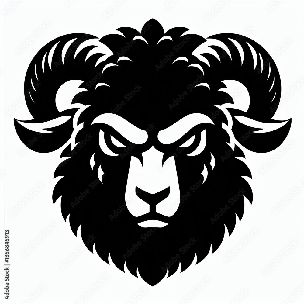 Fototapeta premium Sheep silhouette isolated on white background