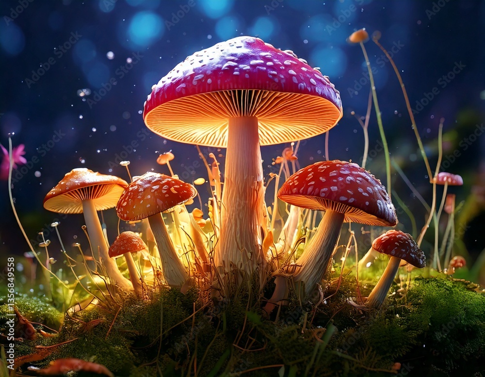 Fototapeta premium キノコ 植物 ファンタジー 幻想的