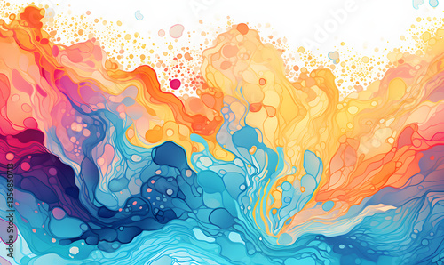 Abstract Neon Cloud Texture with Vibrant Red and Green. Abstract design featuring vivid neon hues of red and green blending with black for a dramatic, energetic, and modern artistic effect.
