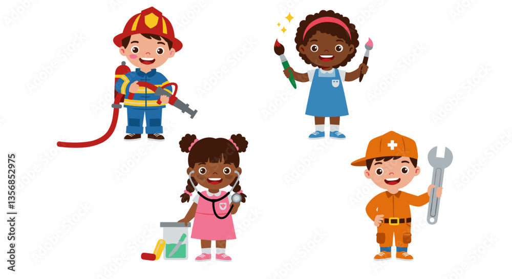 Children Representing Various Community Professions Children Representing Various Community Professions