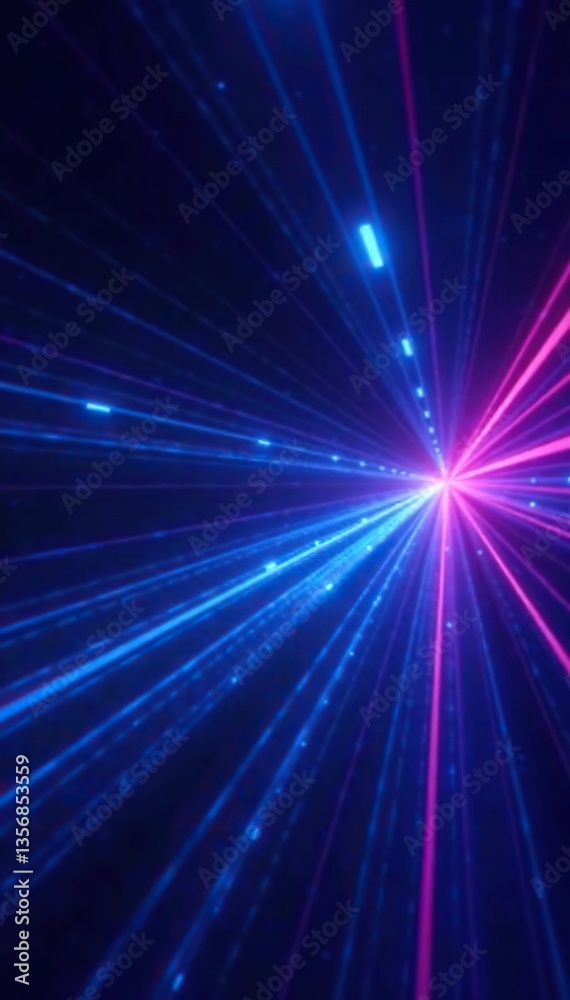 Abstract technology background with streamlined speed light blue and purple special effects,  special effects,  abstract technology