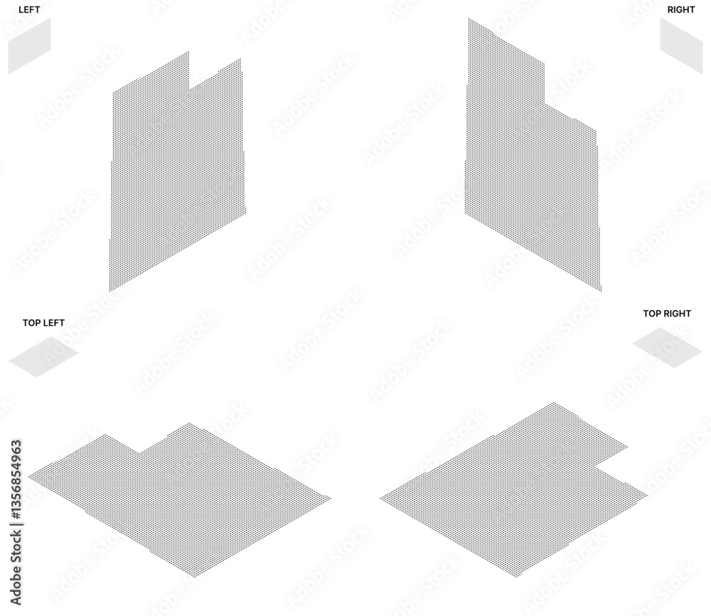 Isometric Dot Map of Utah with Transparent Background Isometric Dot Map of Utah with Transparent Background