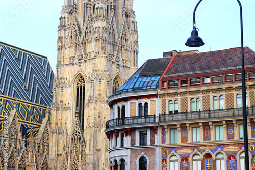 Beautiful classic architectural details on the streets of Vienna, Austria.