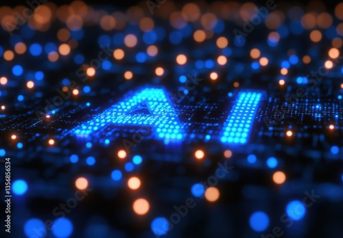 A computer chip with the letters AI on it