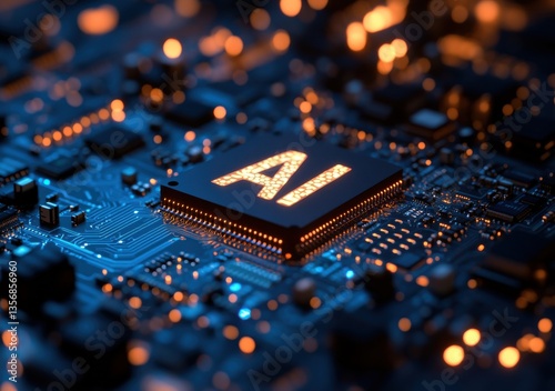 A computer chip with the letters AI on it
