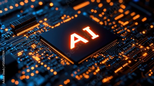 A computer chip with the letters AI on it