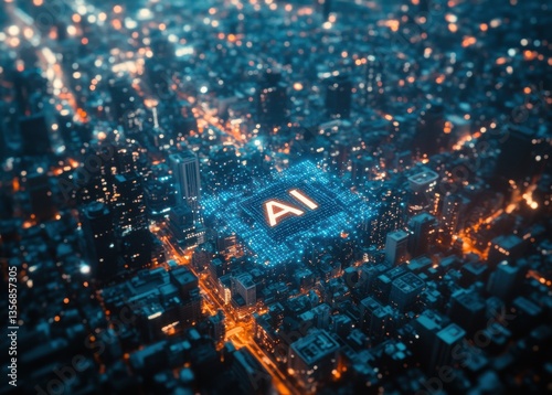 A computer chip with the letters AI on it