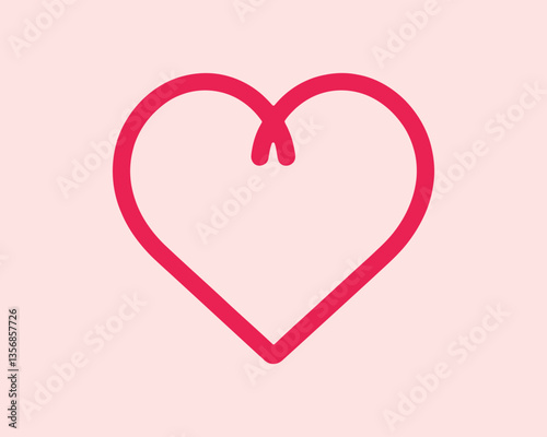 Heart logo design icon symbol vector template. Outline love heart logo vector icon illustration