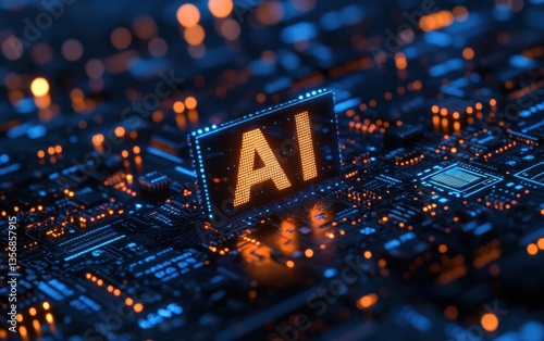 A computer chip with the letters AI on it