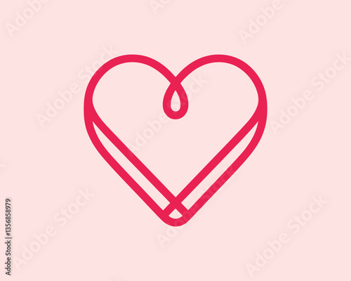Heart logo design icon symbol vector template. Outline love heart logo vector icon illustration