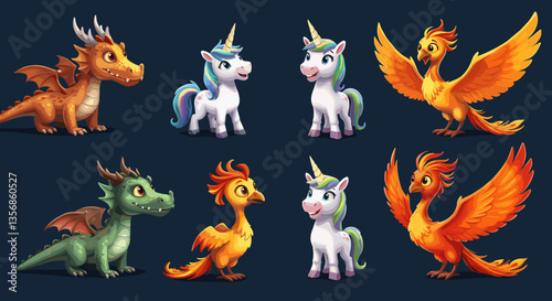 Fantasy Creatures - Dragons, Unicorns, and Phoenixes