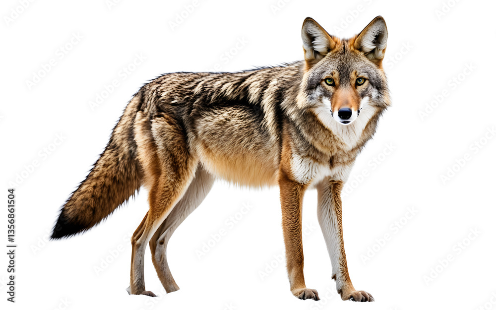 Coyote isolated on a empty plain background Coyote isolated on a empty plain background
