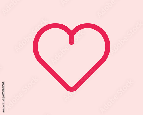 Heart logo design icon symbol vector template. Outline love heart logo vector icon illustration