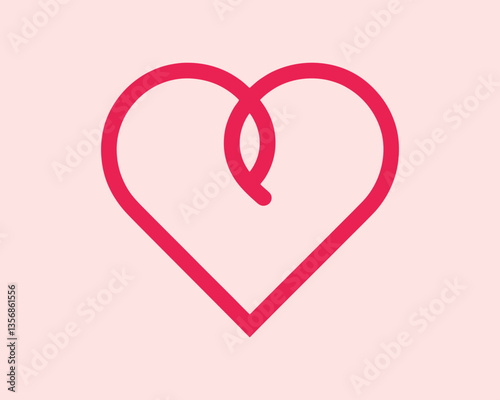 Heart logo design icon symbol vector template. Outline love heart logo vector icon illustration
