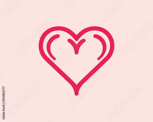 Heart logo design icon symbol vector template. Outline love heart logo vector icon illustration