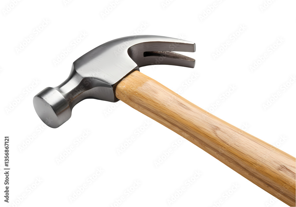 Claw Hammer with Wooden Handle isolated on transparent background Claw Hammer with Wooden Handle isolated on transparent background