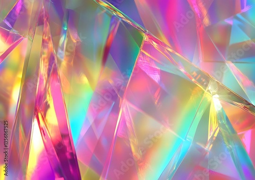 11. A holographic rainbow texture with prismatic reflections