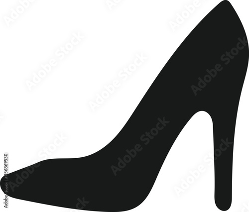 Elegant black high heel shoe silhouette.