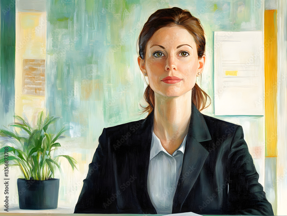 Confident Professional in the Workplace