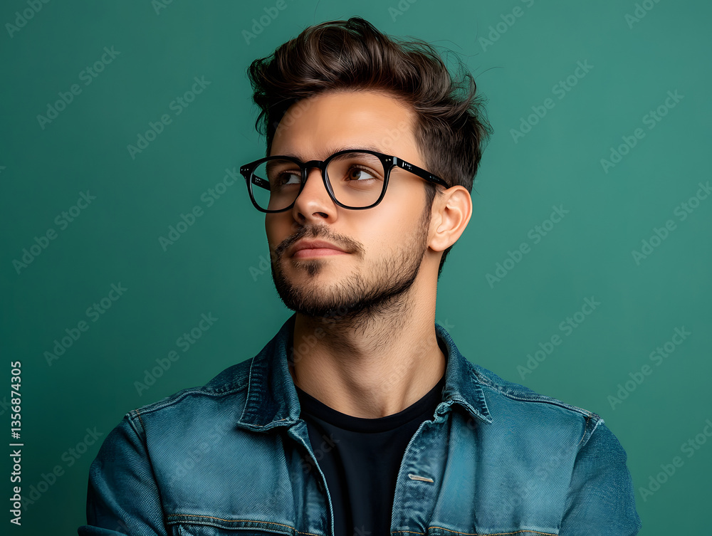 Confident Young Man in Trendy Eyewear
