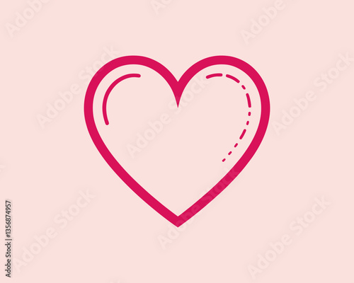 Heart logo design icon symbol vector template. Outline love heart logo vector icon illustration