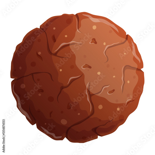 Delicious chocolate chip cookies close-up. The concept of confectionery, cakes, pastries, cooking, confectionery. Isolated vector illustration for the design of menus, posters, banners, covers