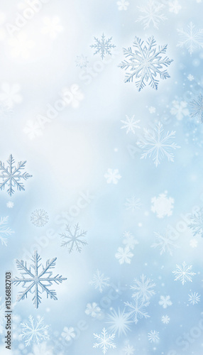 Intricate frosted ice patterns with cool blue tones, winter symbolism