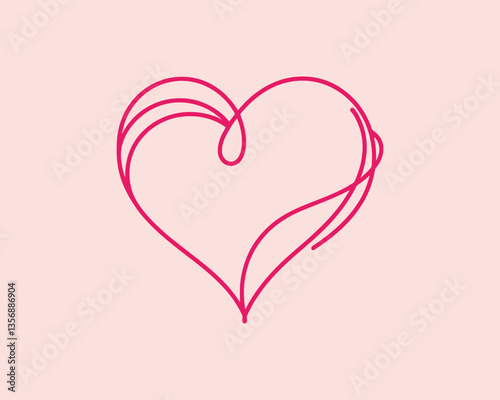 Heart logo design icon symbol vector template. Outline love heart logo vector icon illustration