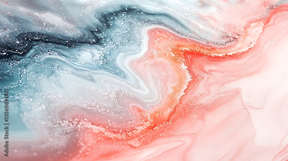 Obraz premium Close-up of pastel watercolor strokes merging seamlessly, soft color transitions, artistic fluidity, high-resolution textures, subtle brushwork, minimalistic and elegant. --ar 16:9