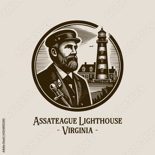man with a lighthouse or beacon in the background
