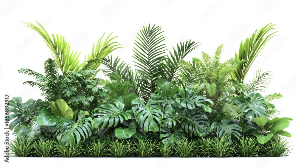 Obraz premium Lush Tropical Garden Wall Collection