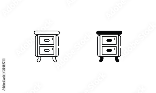 Nightstand icons set vector stock illustration
